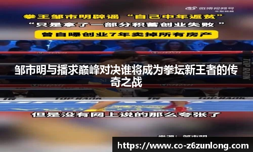 邹市明与播求巅峰对决谁将成为拳坛新王者的传奇之战
